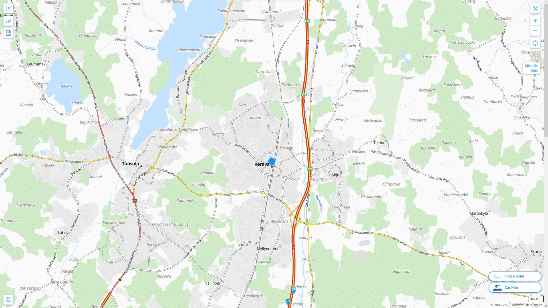 Kerava Finlande Autoroute et carte routiere